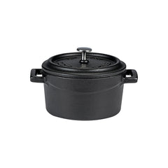 Turgla Cast Iron dia.5" h:2.5" 18 oz. Round Matte Black Cast Iron Dutch Oven