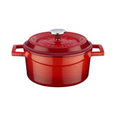 Turgla Cast Iron dia.5" h:2.5" 18 oz. Round Red Cast Iron Dutch Oven