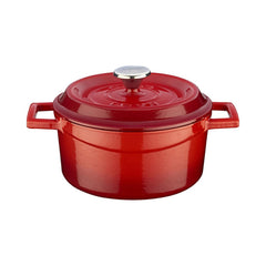 Turgla Cast Iron dia.5" h:2.5" 18 oz. Round Red Cast Iron Dutch Oven