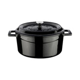 Turgla Cast Iron dia.9.5" h:4" 4.75 qt. Round Black Cast Iron Dutch Oven
