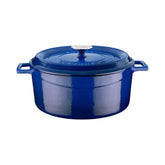 Turgla Cast Iron dia.11" h:5" 7 qt. Round Blue Cast Iron Dutch Oven