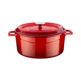 Turgla Cast Iron dia.11" h:5" 7 qt. Round Red Cast Iron Dutch Oven