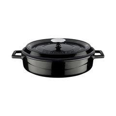 Turgla Cast Iron dia.11" h:2" 3.75 qt. Round Black Cast Iron Dutch Oven