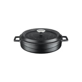 Turgla Cast Iron dia.11" h:2" 3.75 qt. Round Matte Black Cast Iron Dutch Oven