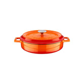 Turgla Cast Iron dia.11" h:2" 3.75 qt. Round Orange Cast Iron Dutch Oven