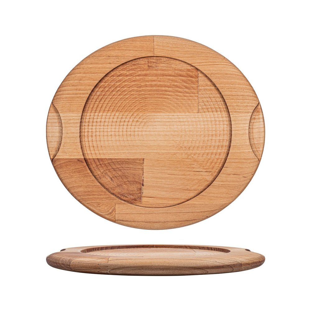 Turgla Wood dia.10.75" h:0.75" Round Brown Wood Underliner