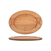 Turgla Wood 11" x 8.25" x h:0.75" Oval Brown Wood Underliner
