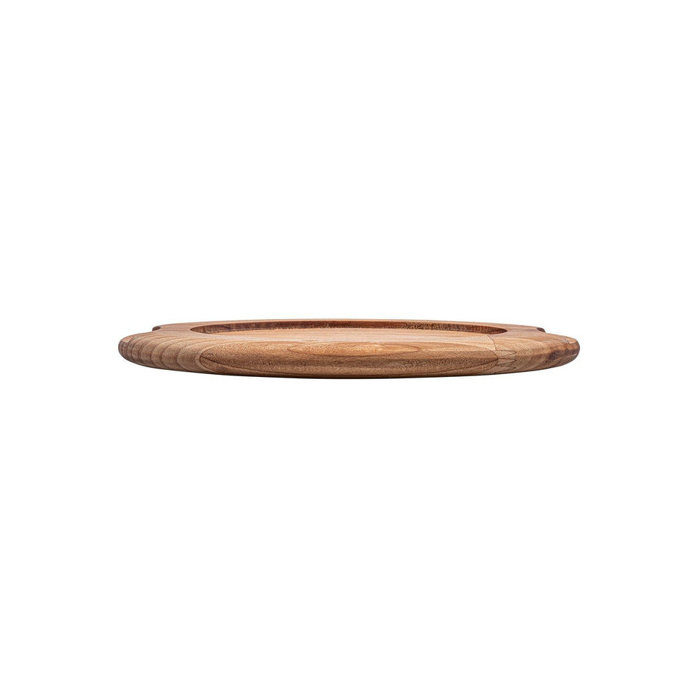 Turgla Wood 11" x 8.25" x h:0.75" Oval Brown Wood Underliner