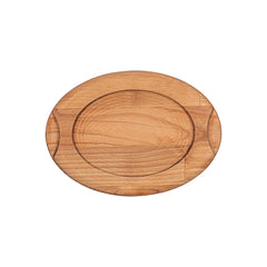 Turgla Wood 11" x 8.25" x h:0.75" Oval Brown Wood Underliner