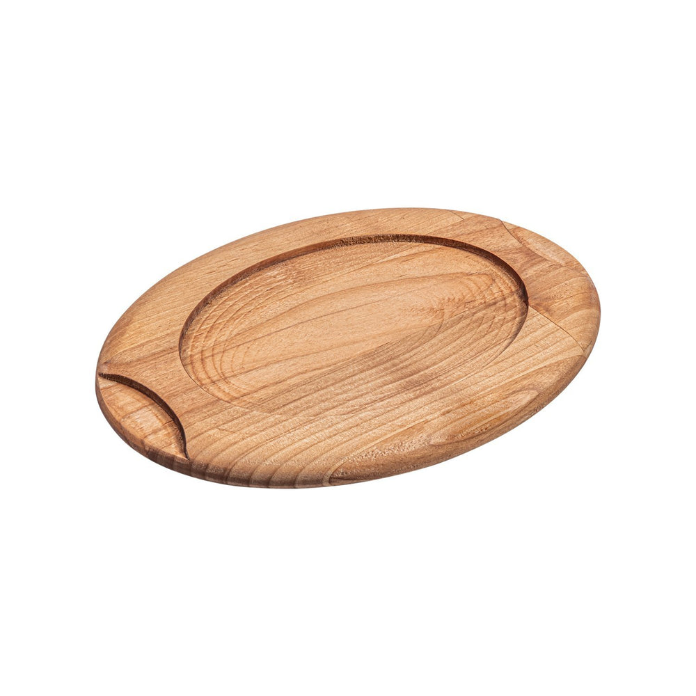 Turgla Wood 11" x 8.25" x h:0.75" Oval Brown Wood Underliner
