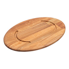 Turgla Wood 12.5" x 8.25" x h:0.75" Oval Brown Wood Underliner