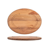 Turgla Wood 10.5" x 7.75" x h:0.75" Oval Brown Wood Underliner