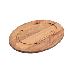 Turgla Wood 10.5" x 7.75" x h:0.75" Oval Brown Wood Underliner