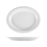 X-tanbul 13.5" x 10.5" x h:1.25" Oval White Porcelain Platter