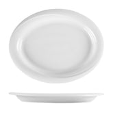 X-tanbul 15.25" x 12" x h:1.5" Oval White Porcelain Platter