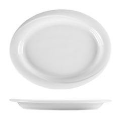 X-tanbul 15.25" x 12" x h:1.5" Oval White Porcelain Platter