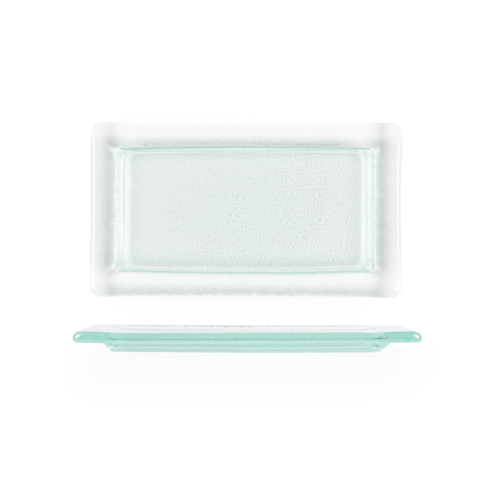 Turgla Fusion Glass 13" x 8" x h:0.5" Rectangular Clear Glass Platter