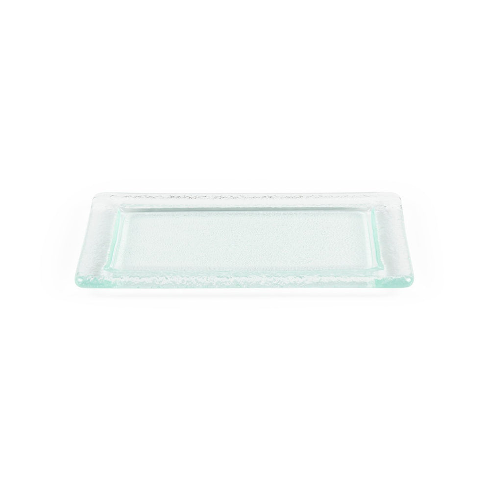 Turgla Fusion Glass 13" x 8" x h:0.5" Rectangular Clear Glass Platter