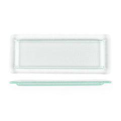 Turgla Fusion Glass 17.75" x 10" x h:0.75" Rectangular Clear Glass Platter