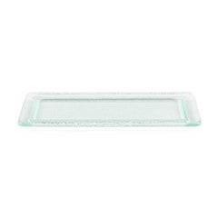 Turgla Fusion Glass 17.75" x 10" x h:0.75" Rectangular Clear Glass Platter