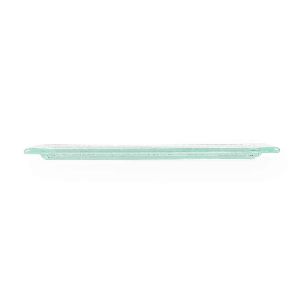 Turgla Fusion Glass 17.75" x 10" x h:0.75" Rectangular Clear Glass Platter