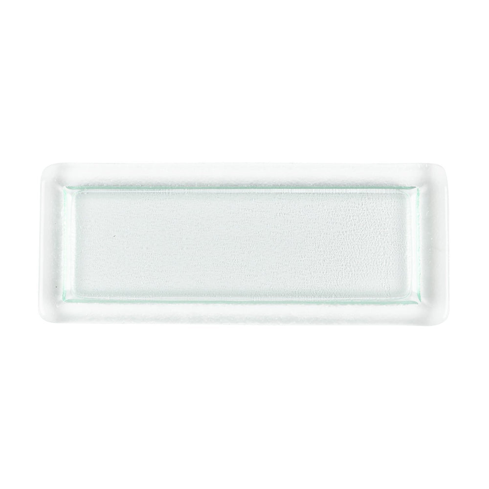 Turgla Fusion Glass 17.75" x 10" x h:0.75" Rectangular Clear Glass Platter