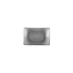 Turgla Fusion Glass 7.75" x 5" x h:0.75" Rectangular Charcoal Glass Platter