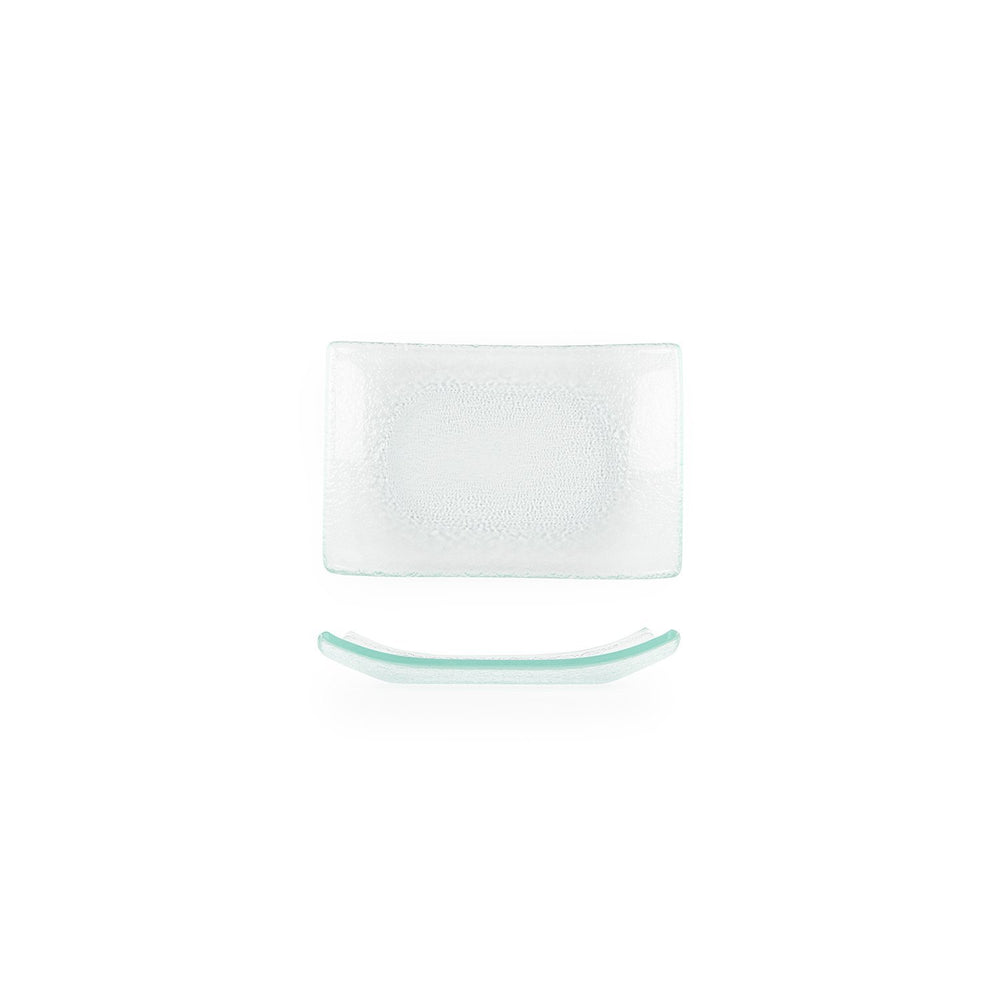 Turgla Fusion Glass 7.75" x 5" x h:0.75" Rectangular Clear Glass Platter