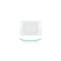 Turgla Fusion Glass 7.75" x 5" x h:0.75" Rectangular Clear Glass Platter