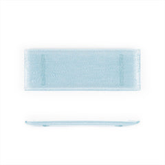 Turgla Fusion Glass 13.75" x 5" x h:0.5" Rectangular Blue Glass Platter