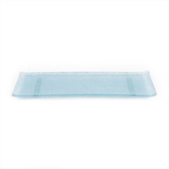 Turgla Fusion Glass 13.75" x 5" x h:0.5" Rectangular Blue Glass Platter