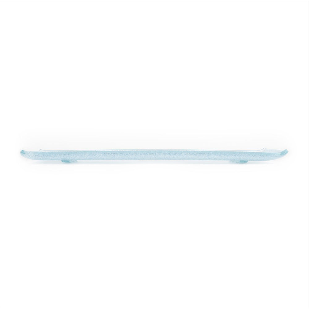 Turgla Fusion Glass 13.75" x 5" x h:0.5" Rectangular Blue Glass Platter