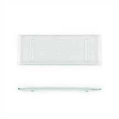 Turgla Fusion Glass 13.75" x 5" x h:0.5" Rectangular Clear Glass Platter
