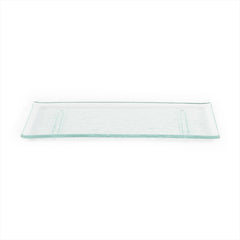 Turgla Fusion Glass 13.75" x 5" x h:0.5" Rectangular Clear Glass Platter