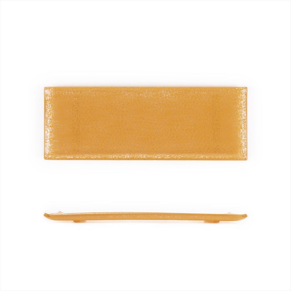 Turgla Fusion Glass 13.75" x 5" x h:0.5" Rectangular Orange Glass Platter