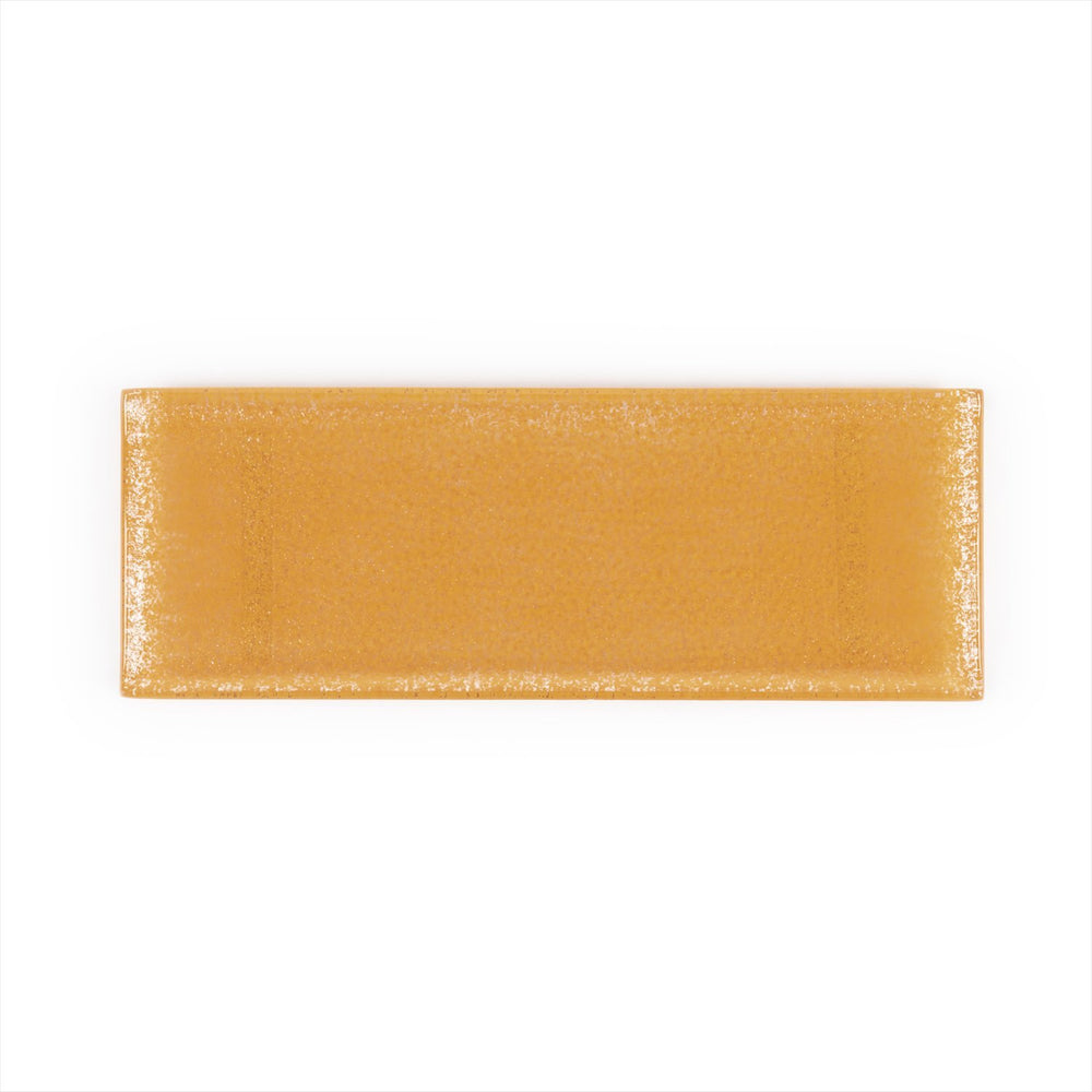 Turgla Fusion Glass 13.75" x 5" x h:0.5" Rectangular Orange Glass Platter