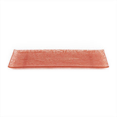 Turgla Fusion Glass 13.75" x 5" x h:0.5" Rectangular Red Glass Platter