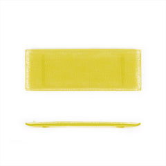 Turgla Fusion Glass 13.75" x 5" x h:0.5" Rectangular Yellow Glass Platter