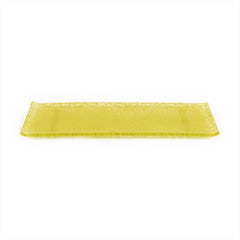 Turgla Fusion Glass 13.75" x 5" x h:0.5" Rectangular Yellow Glass Platter