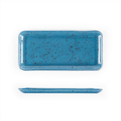 Turgla Fusion Glass 12.25" x 6" x h:1" Rectangular Blue Glass Platter