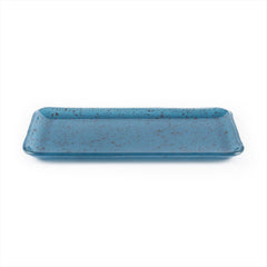Turgla Fusion Glass 12.25" x 6" x h:1" Rectangular Blue Glass Platter