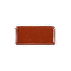 Turgla Fusion Glass 12.25" x 6" x h:1" Rectangular Paprika Glass Platter