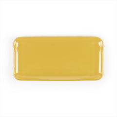 Turgla Fusion Glass 12.25" x 6" x h:1" Rectangular Turmeric Glass Platter