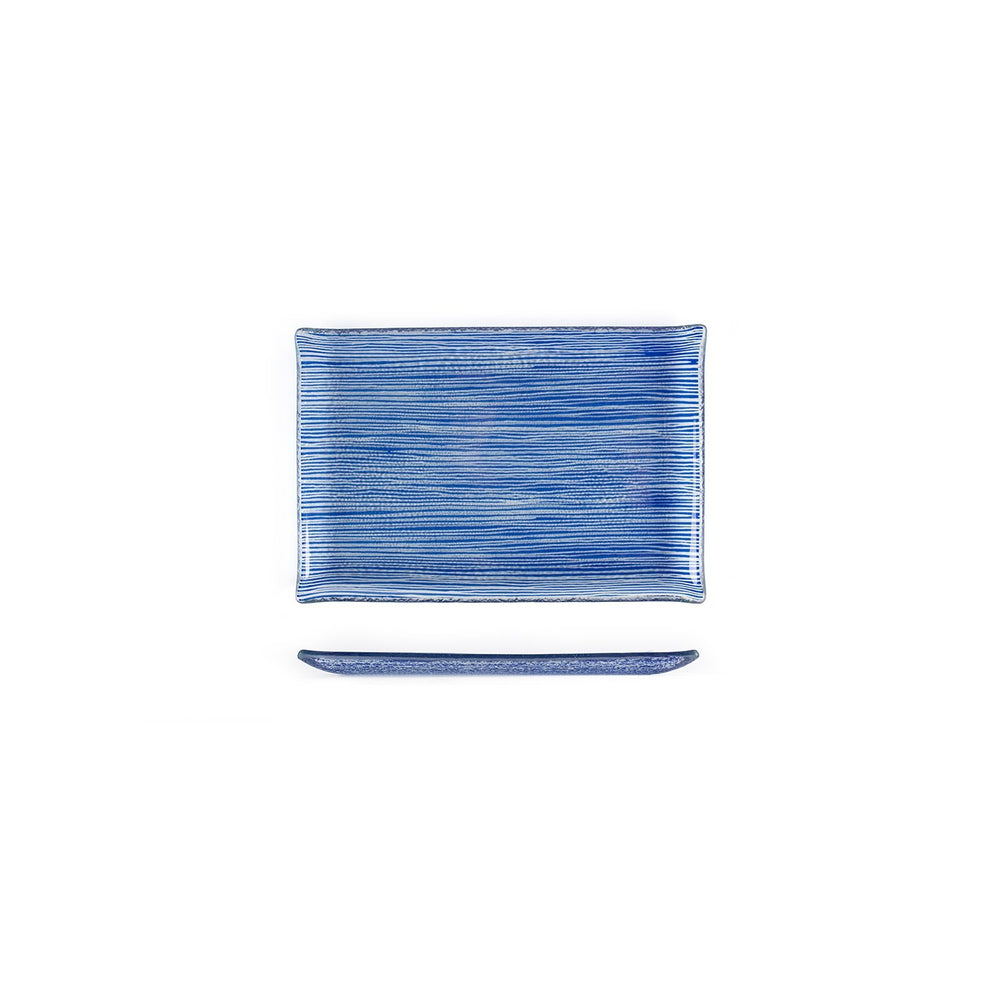 Turgla Fusion Glass 8.5" x 5.75" Rectangular Blue Glass Plate