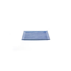 Turgla Fusion Glass 8.5" x 5.75" Rectangular Blue Glass Plate