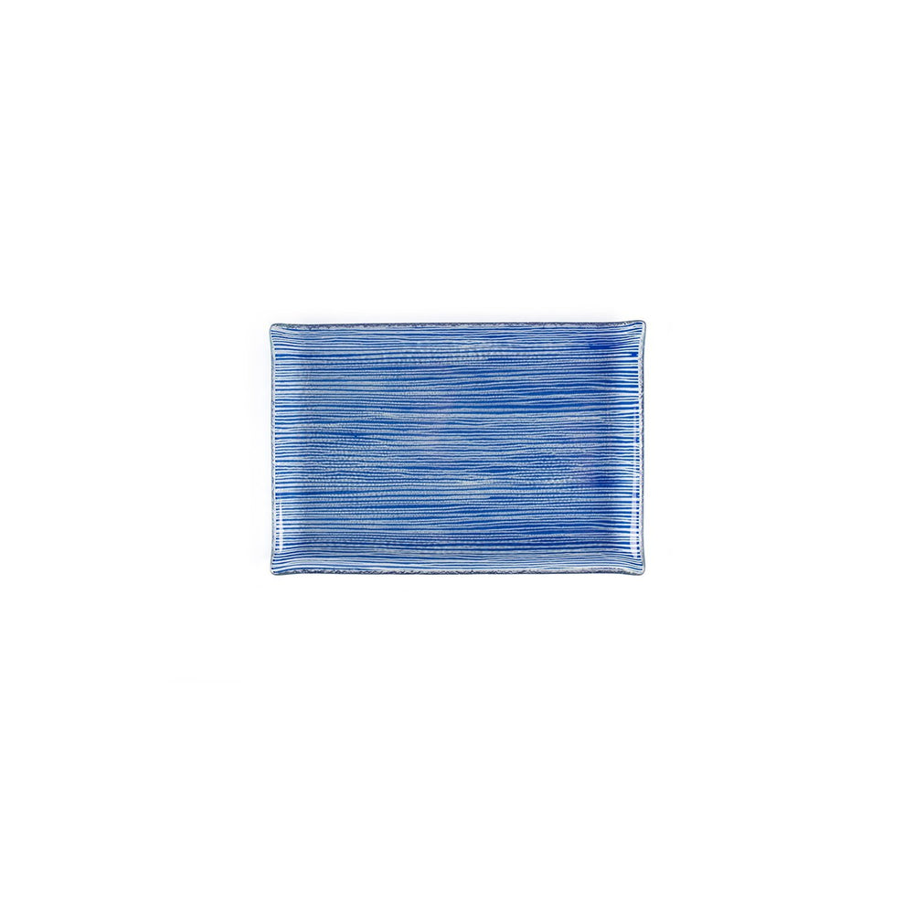 Turgla Fusion Glass 8.5" x 5.75" Rectangular Blue Glass Plate