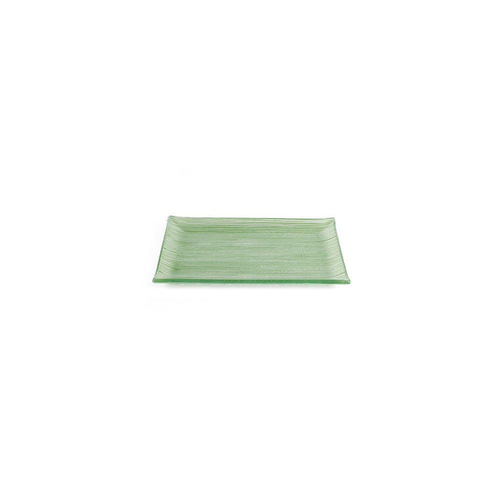 Turgla Fusion Glass 8.5" x 5.75" Rectangular Green Glass Plate