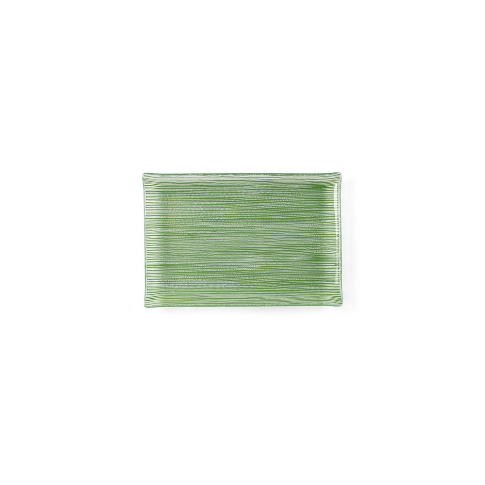Turgla Fusion Glass 8.5" x 5.75" Rectangular Green Glass Plate