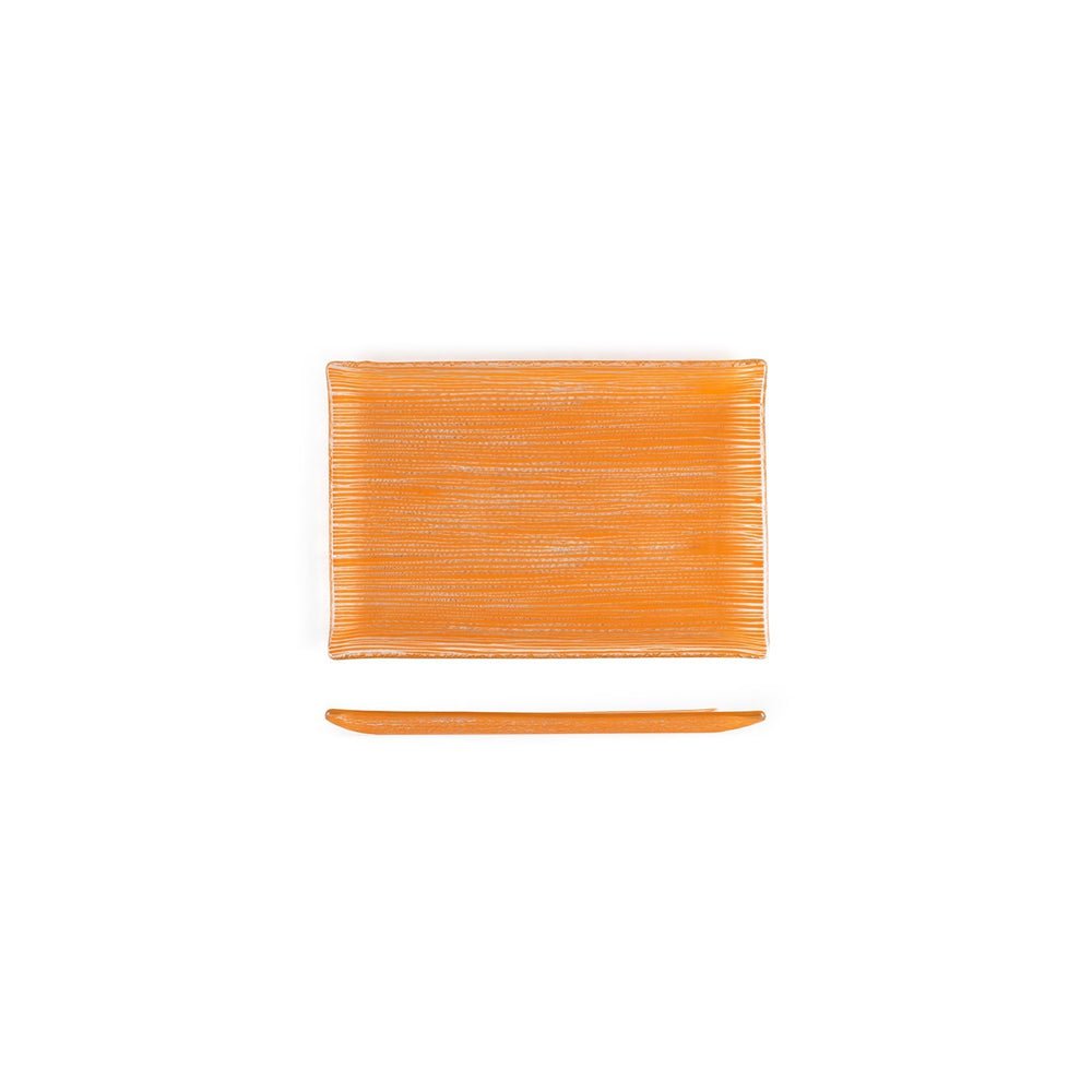 Turgla Fusion Glass 8.5" x 5.75" Rectangular Orange Glass Plate