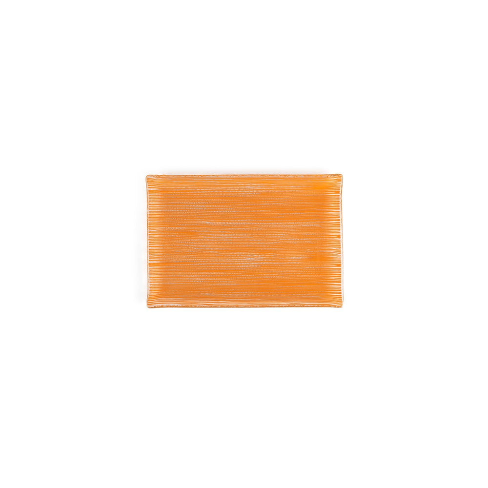 Turgla Fusion Glass 8.5" x 5.75" Rectangular Orange Glass Plate